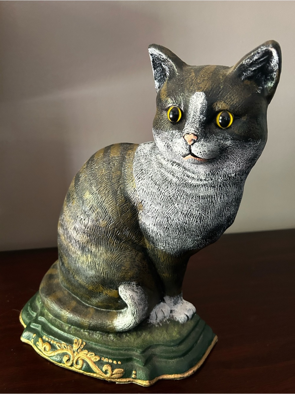 Vintage Door Stop Tabby Cat Heavy Iron - Picture 5 of 10